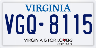VA license plate VGQ8115
