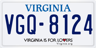 VA license plate VGQ8124