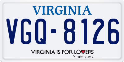 VA license plate VGQ8126