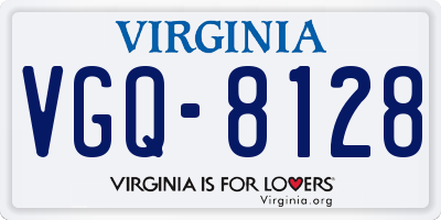 VA license plate VGQ8128