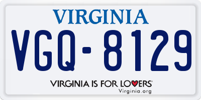 VA license plate VGQ8129