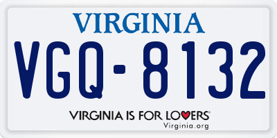 VA license plate VGQ8132