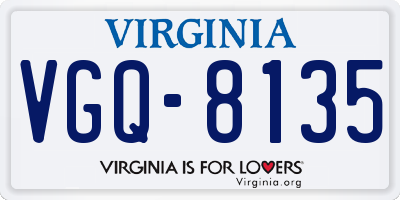 VA license plate VGQ8135
