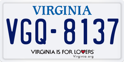 VA license plate VGQ8137