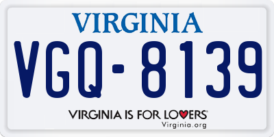 VA license plate VGQ8139