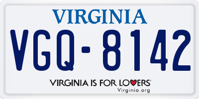 VA license plate VGQ8142