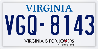 VA license plate VGQ8143