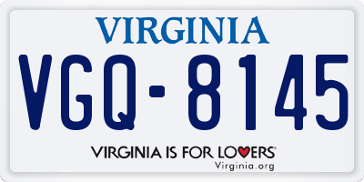VA license plate VGQ8145