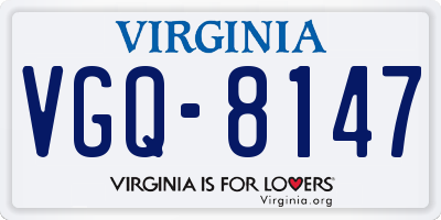 VA license plate VGQ8147