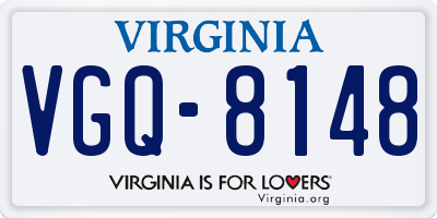 VA license plate VGQ8148