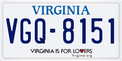 VA license plate VGQ8151