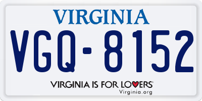 VA license plate VGQ8152