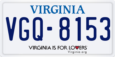 VA license plate VGQ8153