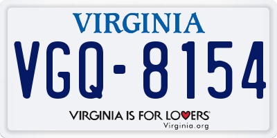 VA license plate VGQ8154