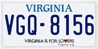VA license plate VGQ8156