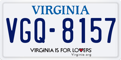 VA license plate VGQ8157