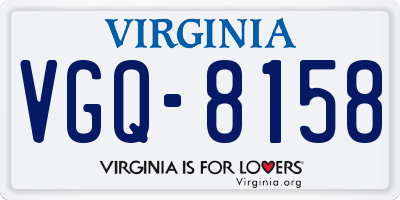 VA license plate VGQ8158
