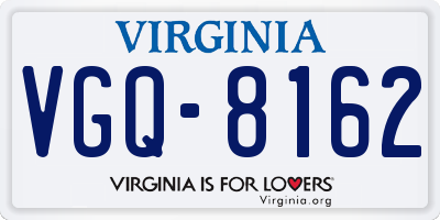 VA license plate VGQ8162