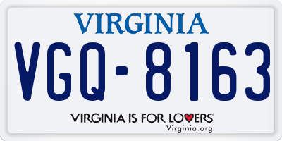 VA license plate VGQ8163