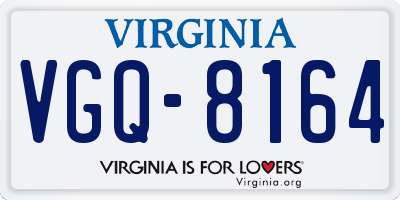 VA license plate VGQ8164