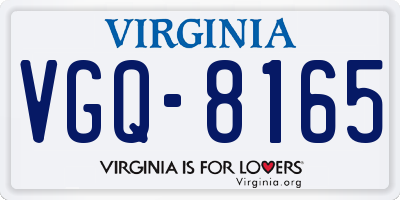 VA license plate VGQ8165