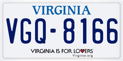 VA license plate VGQ8166