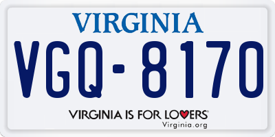 VA license plate VGQ8170