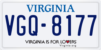 VA license plate VGQ8177