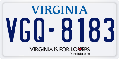VA license plate VGQ8183