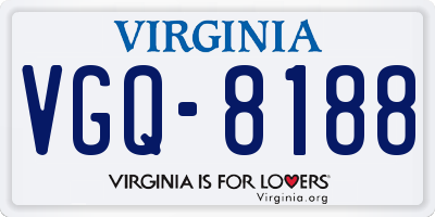 VA license plate VGQ8188