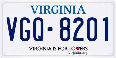 VA license plate VGQ8201
