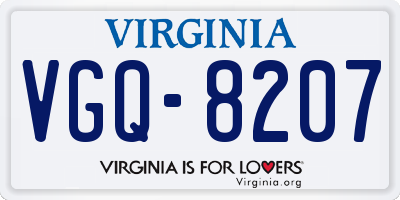 VA license plate VGQ8207
