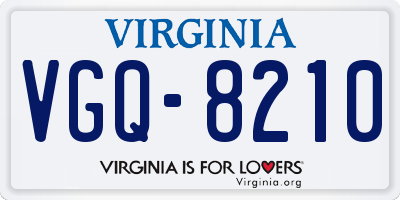 VA license plate VGQ8210