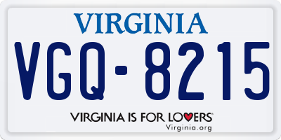VA license plate VGQ8215