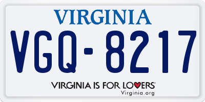 VA license plate VGQ8217