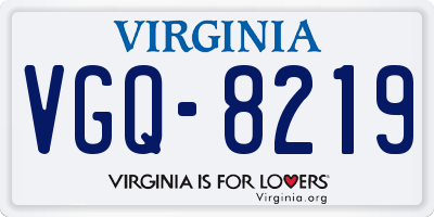 VA license plate VGQ8219