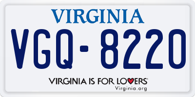 VA license plate VGQ8220