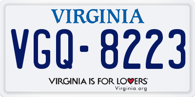 VA license plate VGQ8223