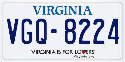 VA license plate VGQ8224