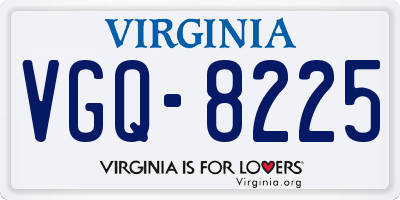 VA license plate VGQ8225