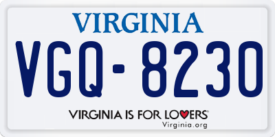 VA license plate VGQ8230