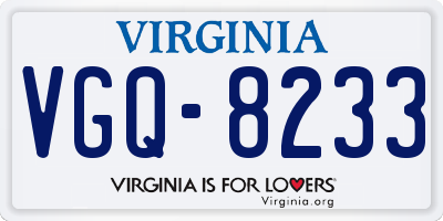 VA license plate VGQ8233
