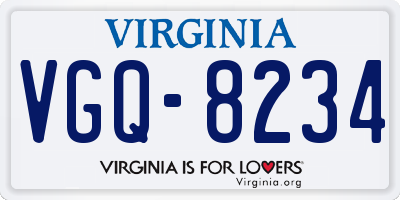 VA license plate VGQ8234