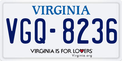 VA license plate VGQ8236