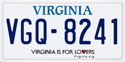 VA license plate VGQ8241