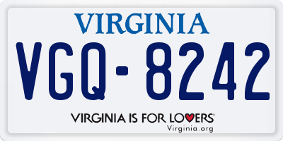 VA license plate VGQ8242