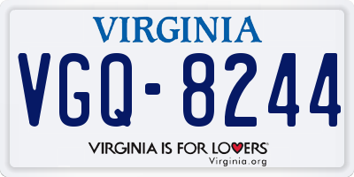 VA license plate VGQ8244