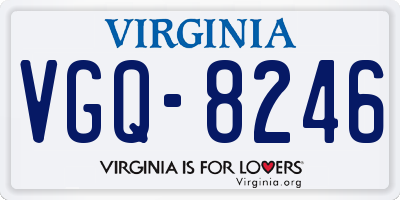 VA license plate VGQ8246