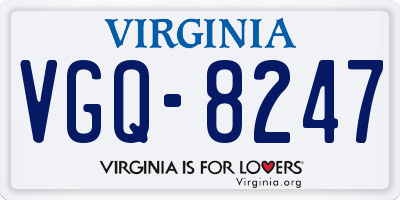 VA license plate VGQ8247