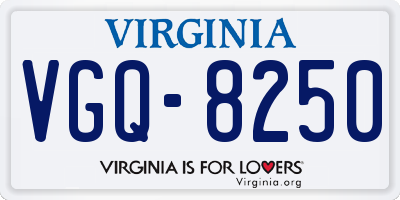 VA license plate VGQ8250